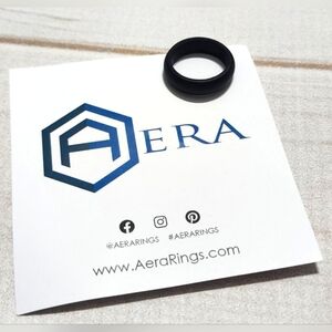 New AERA Silicone Black Wedding Ring Band for Women Size 5